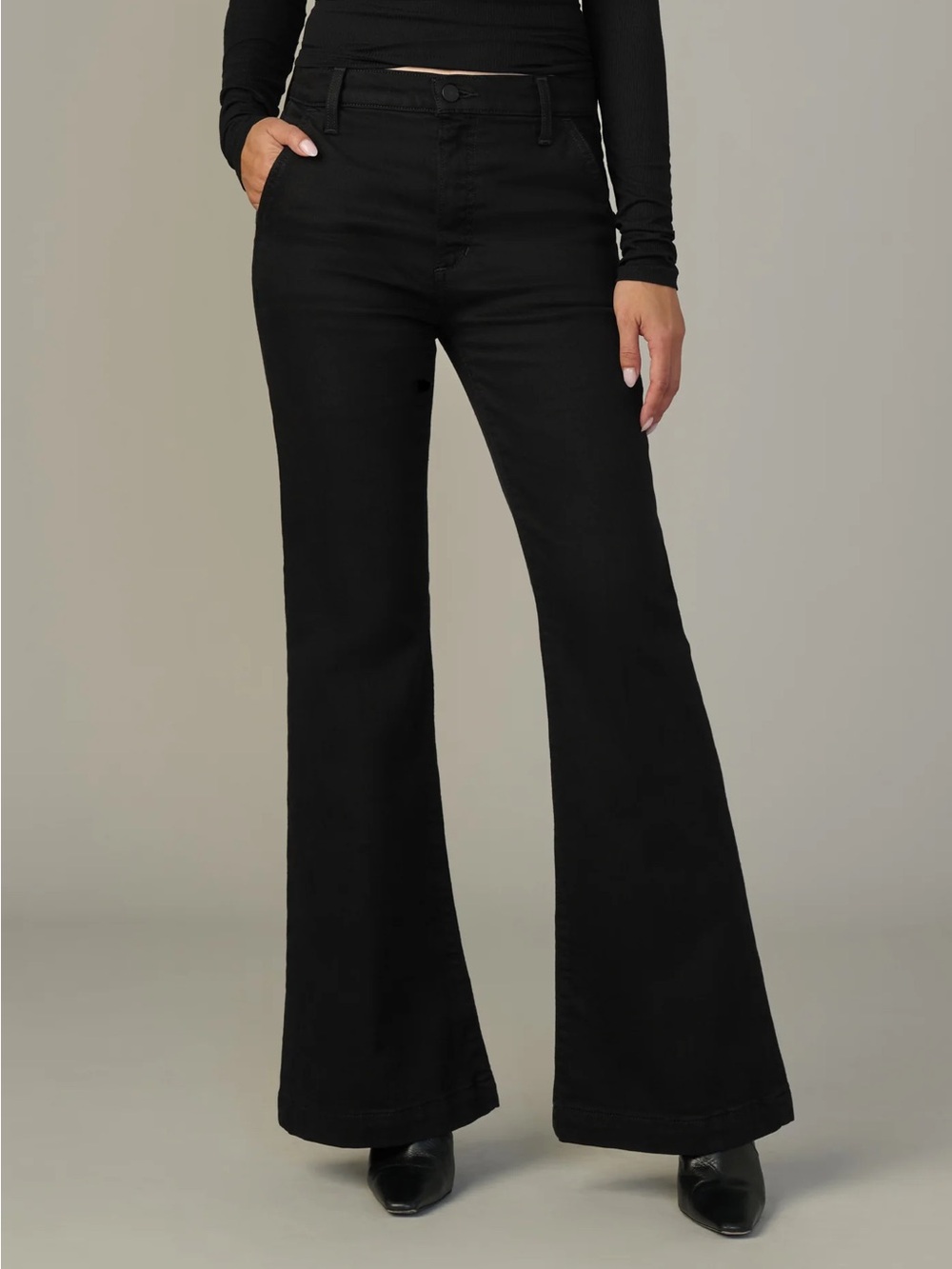 Joe's Jeans Black High-Rise Petite Flare